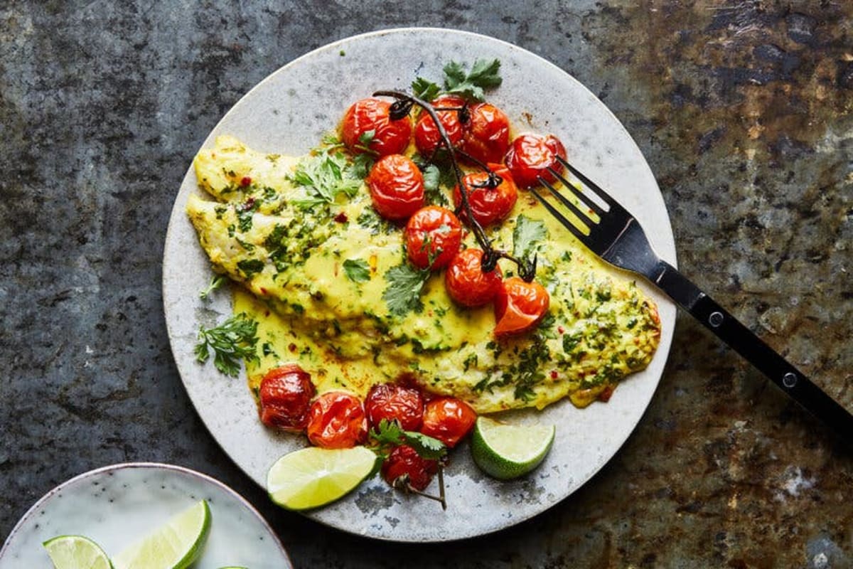 Golden Coconut Baked Sea Bass