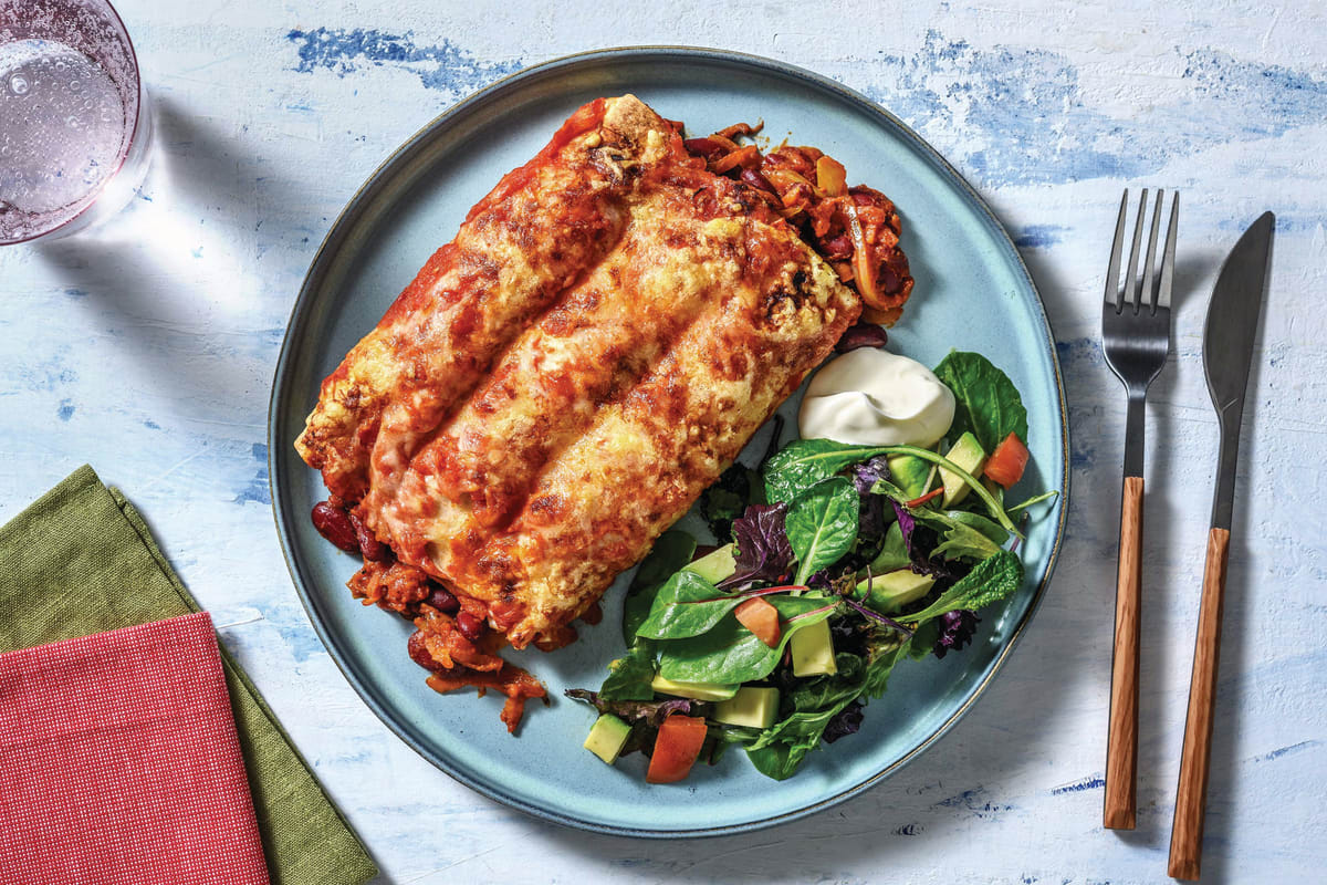 Cheesy Veggie & Bean Enchiladas Recipe HelloFresh