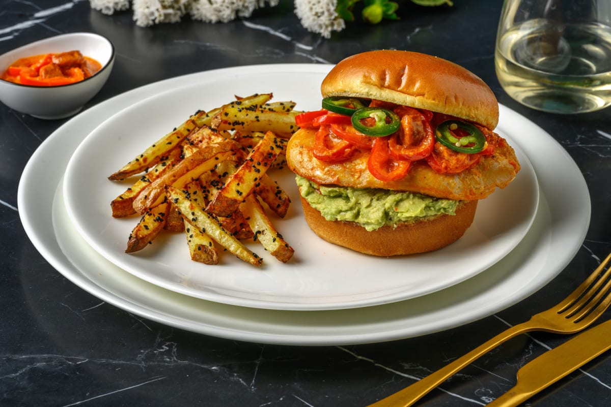 Mexican Chicken Burger mit Chorizo