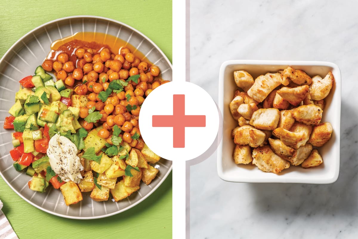 Mexican Chicken, Chickpea & Roast Potato Bowl