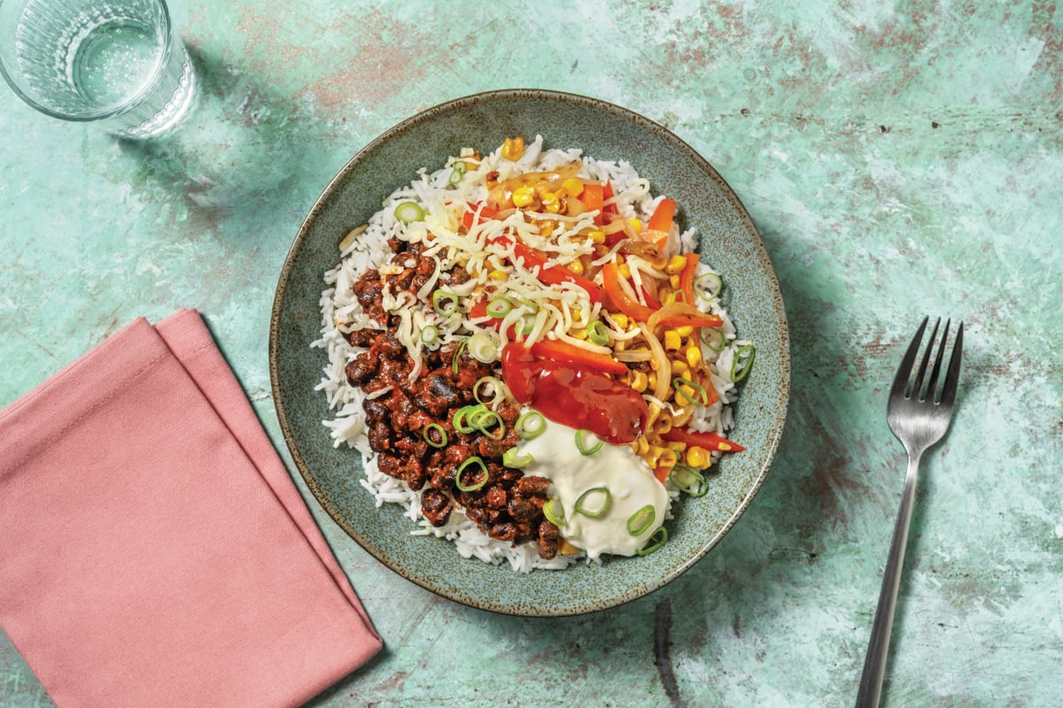 Spiced Kidney Bean & Veggie Fajita Bowl