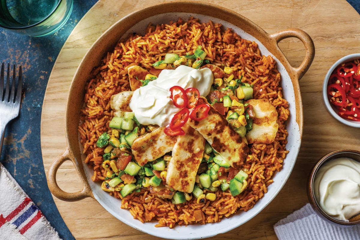 Mexican Rice & Haloumi Bowl