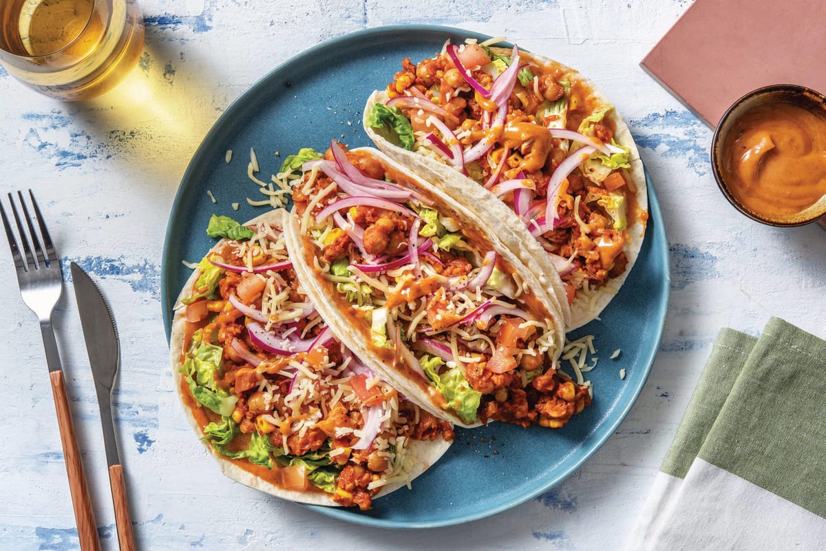 Mexican Smashed Chickpea Tacos