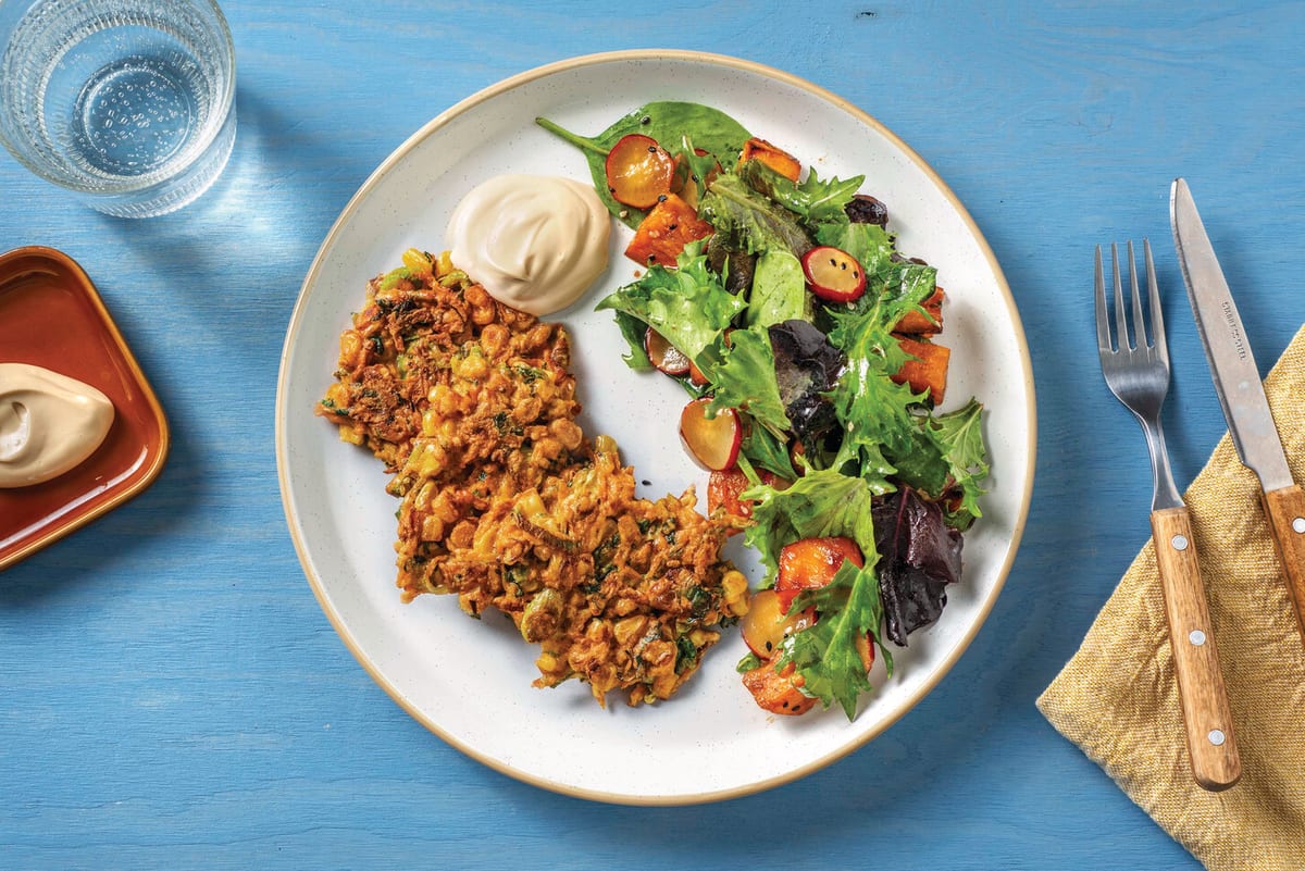 Middle Eastern Carrot & Corn Fritters