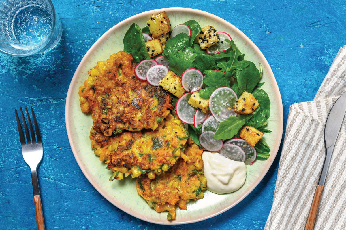 Middle Eastern Carrot & Corn Fritters