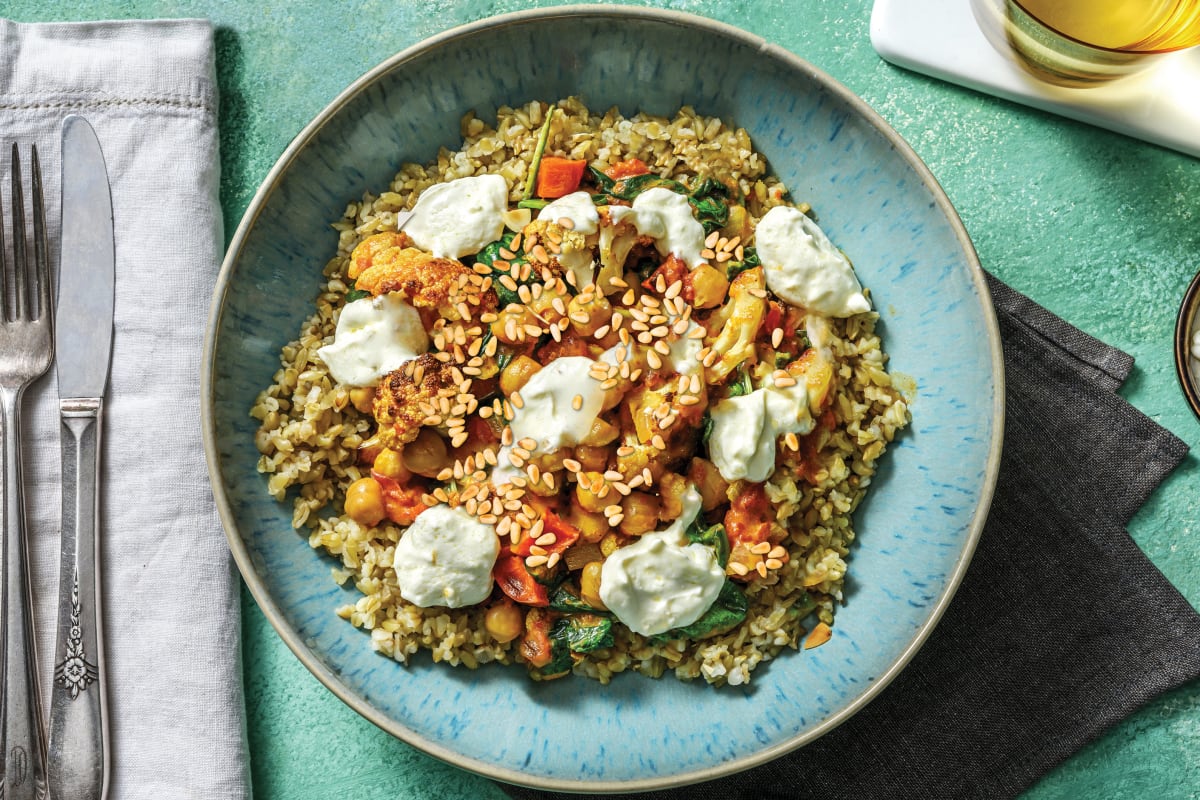 Middle Eastern Chickpea Stew & Toasted Freekeh