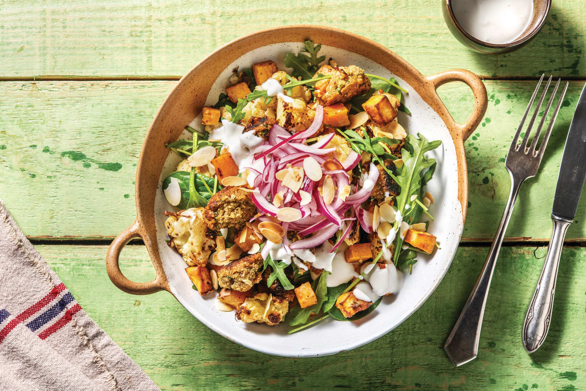 Middle Eastern Falafel & Roast Cauliflower Salad