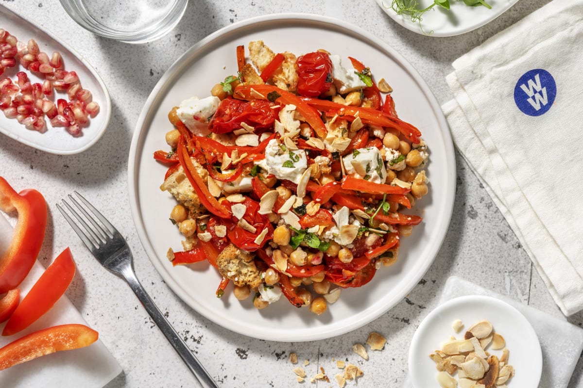 Middle Eastern Inspired Pepper and Chickpea Salad