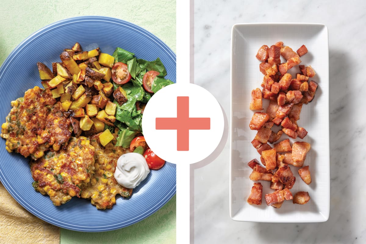 Middle Eastern-Spiced Bacon & Corn Fritters