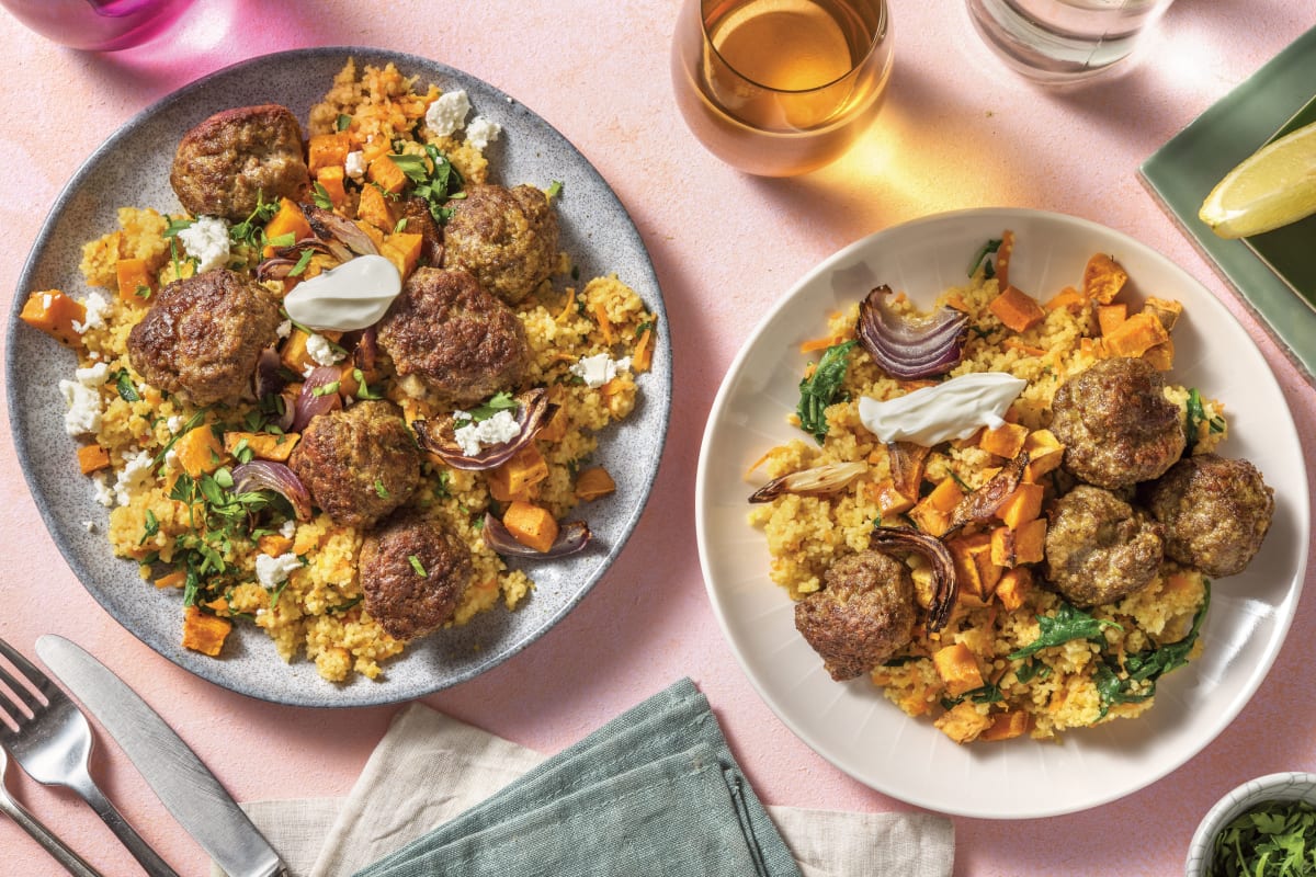 Middle Eastern-Style Beef & Feta Meatballs