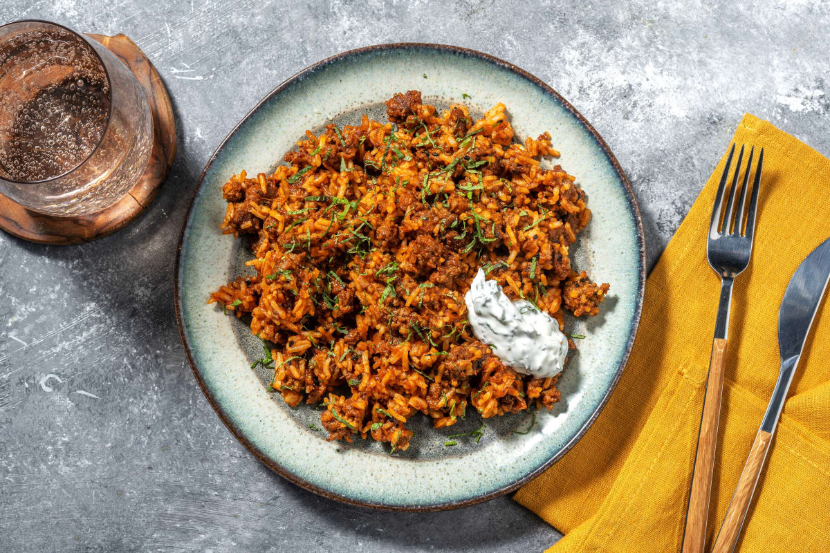 Middle Eastern Style Spiced Lamb and Rice