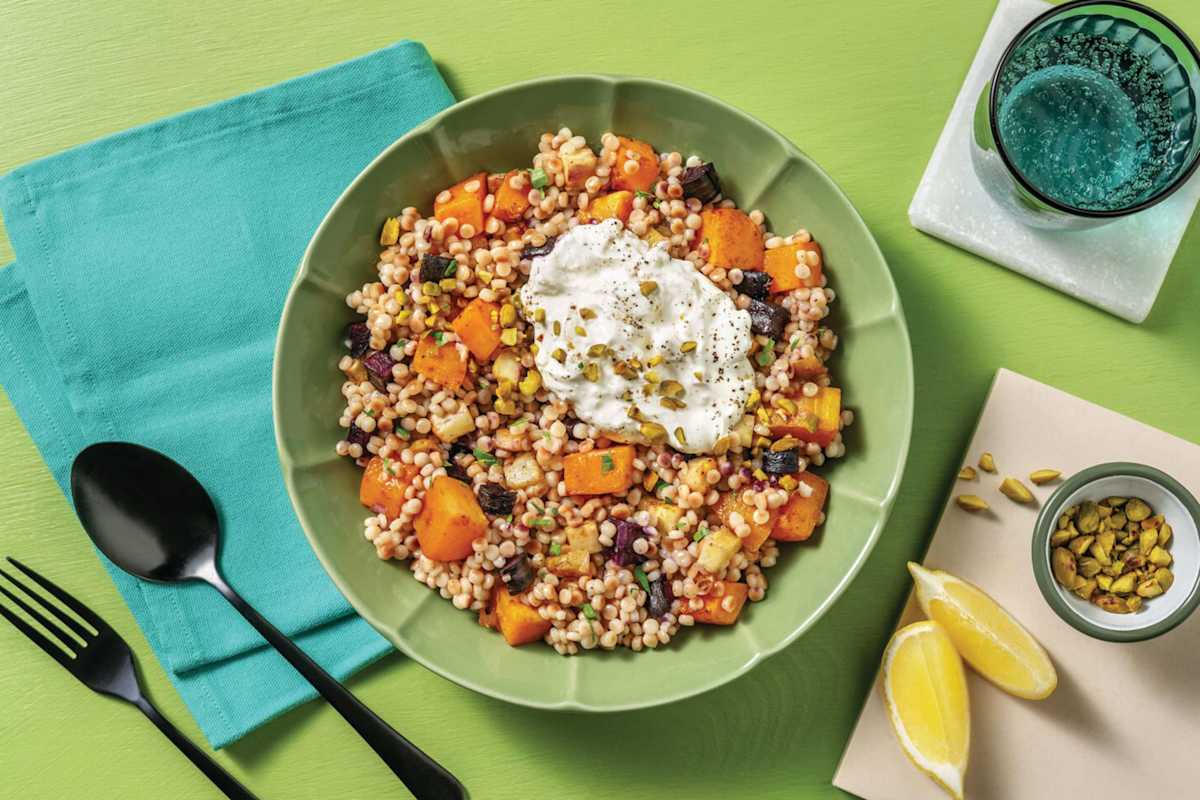 Middle Eastern Halloumi & Veggie Pearl Couscous