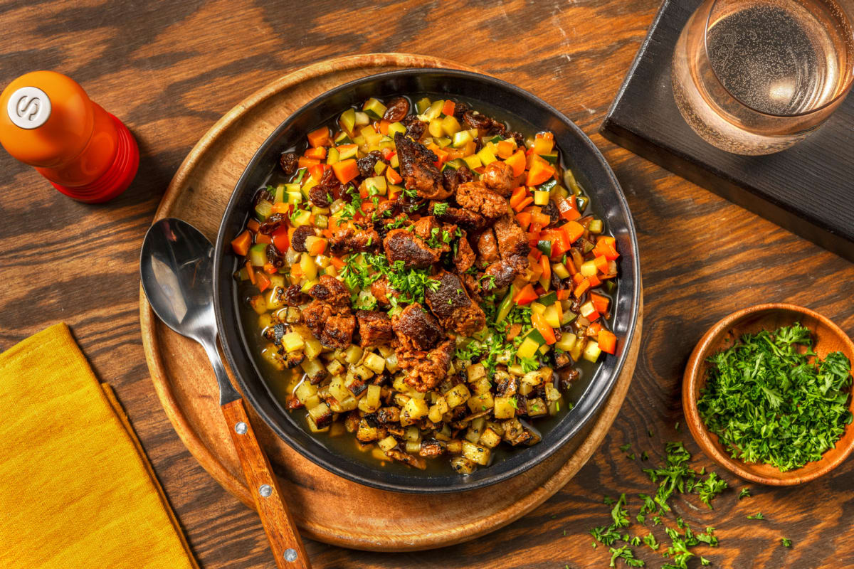 Groentestoofpotje met rundermerguez