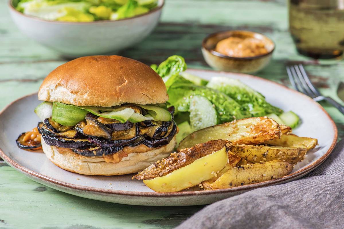 Miso Aubergine Burger Recipe HelloFresh
