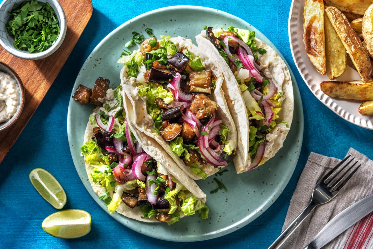 Miso Glazed Aubergine Tacos