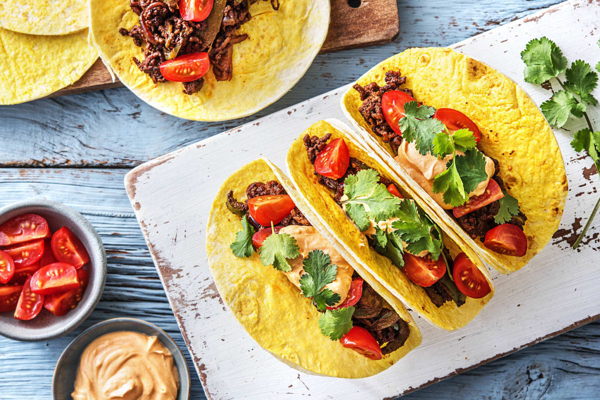 Mole-Spiced Beef Tacos