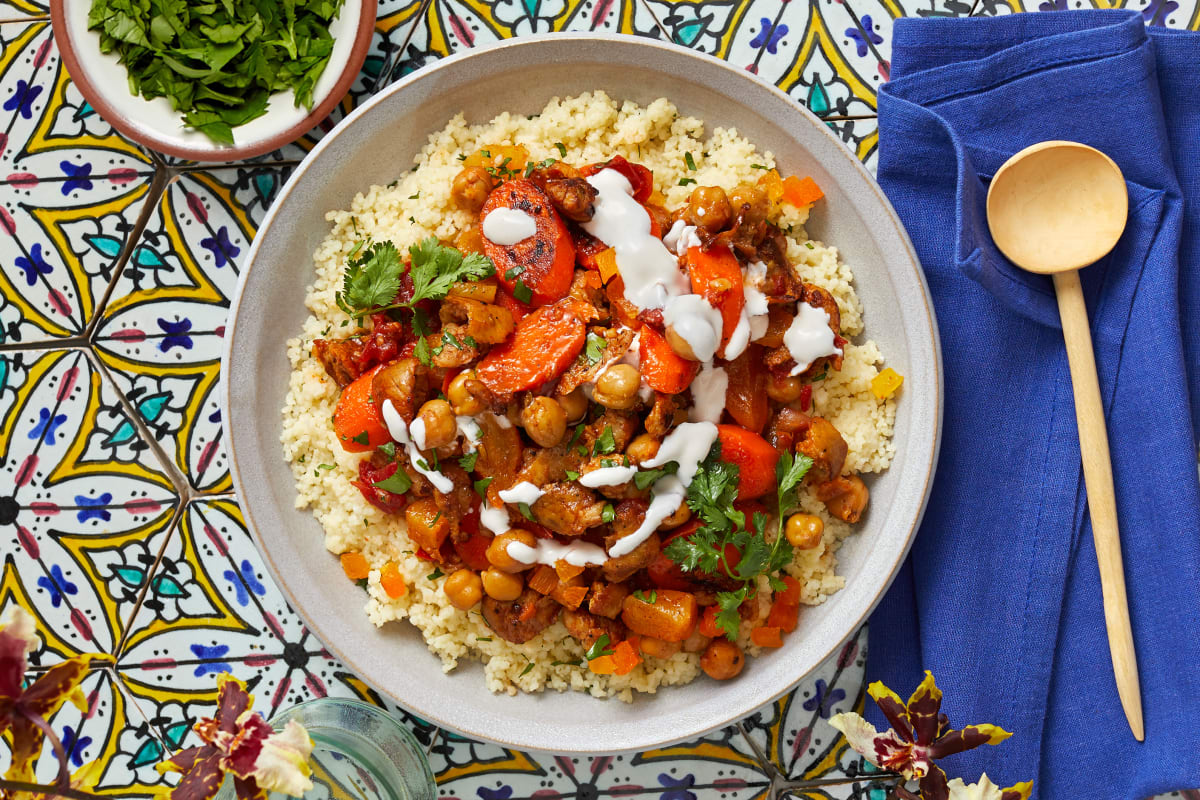 Moroccan Chicken Sausage Tagine