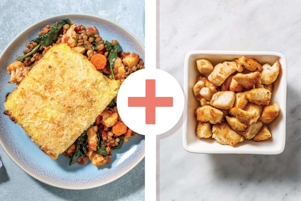 Moroccan Chicken, Lentil & Cauliflower Pie
