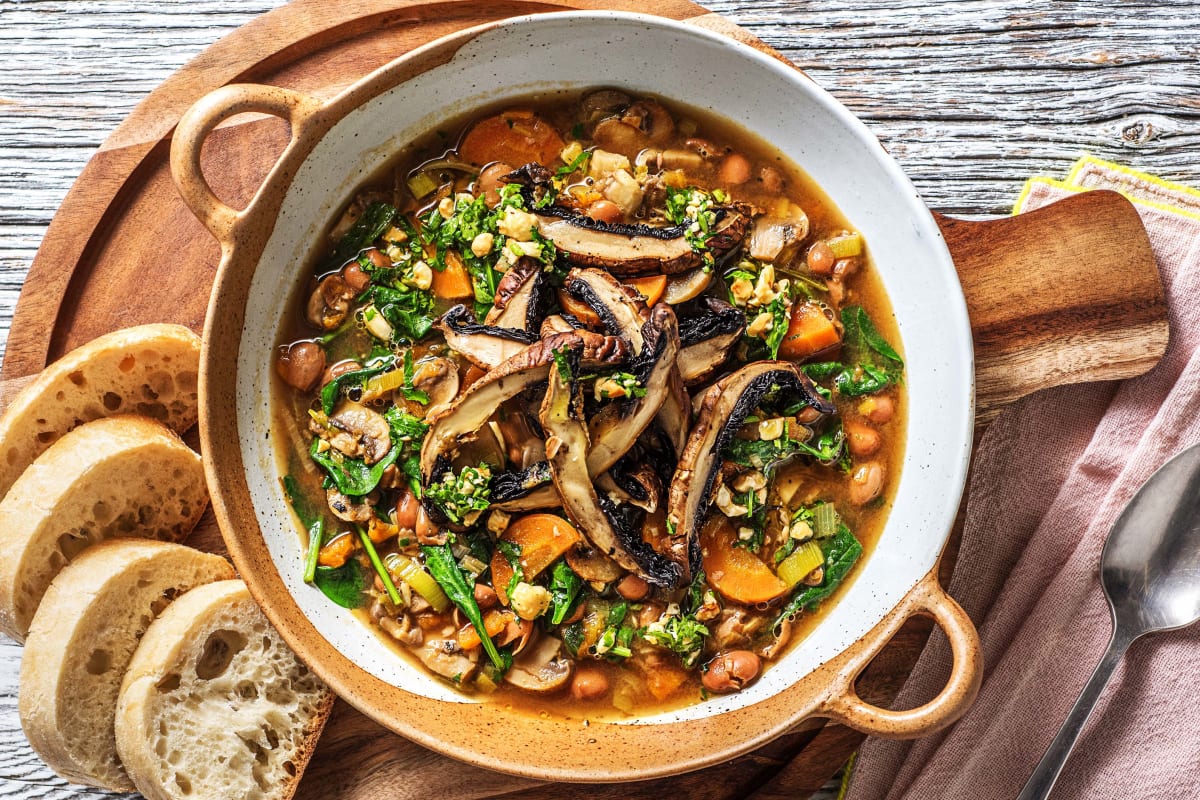Mushroom and Borlotti Beans Stew (v)