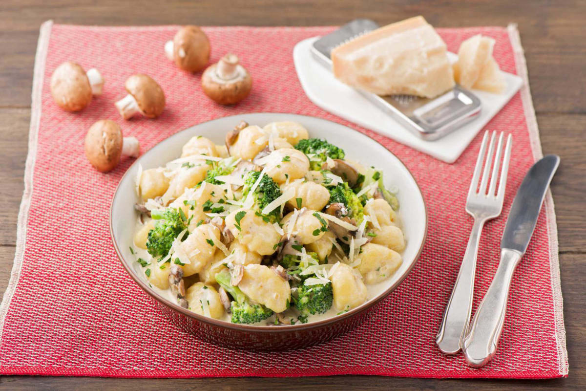 Mushroom and Broccoli Gnocchi