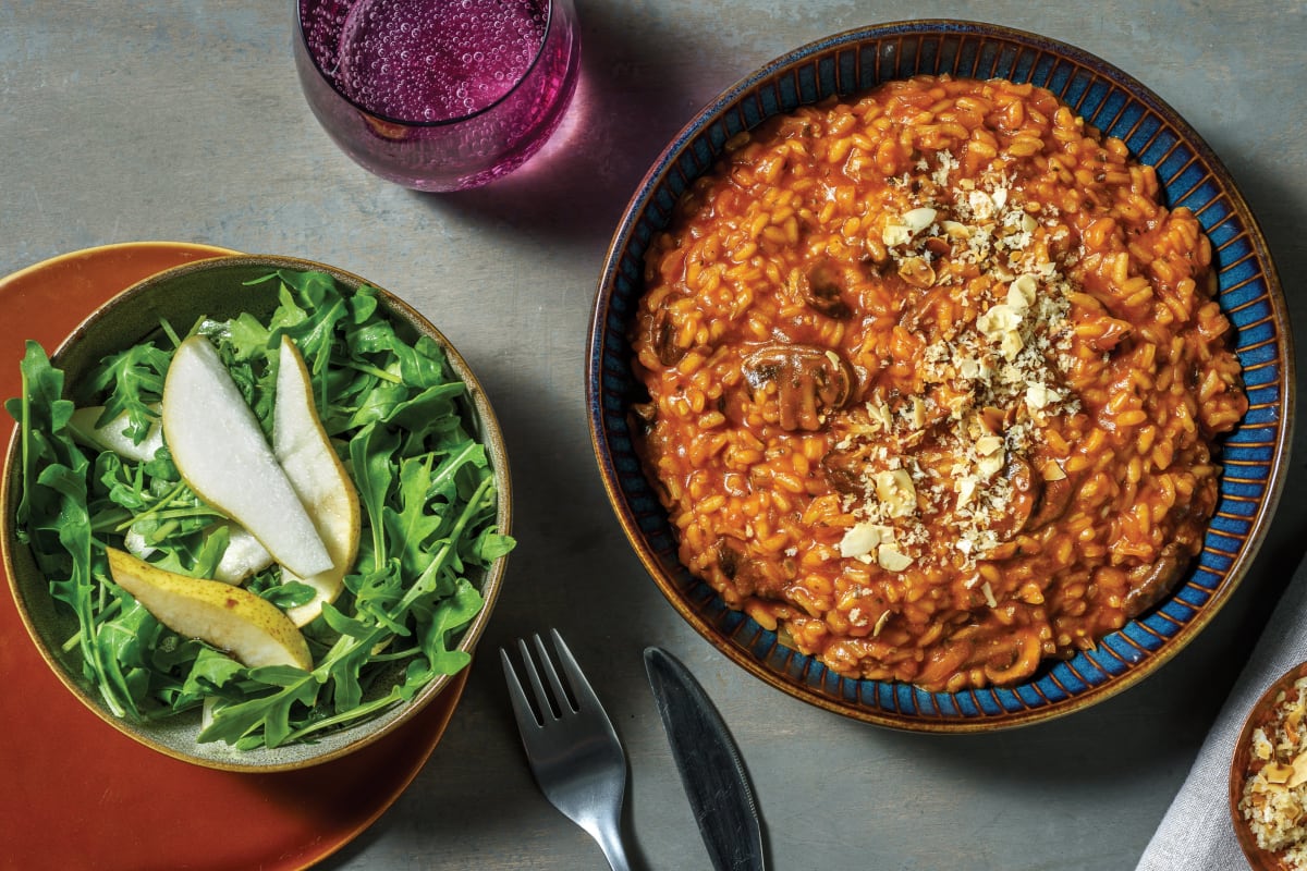 Mushroom, Tomato & Basil Pesto Risotto