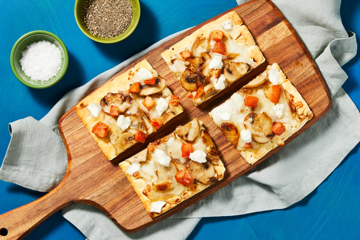 Mushroom, Tomato & Goat Cheese Flatbreads