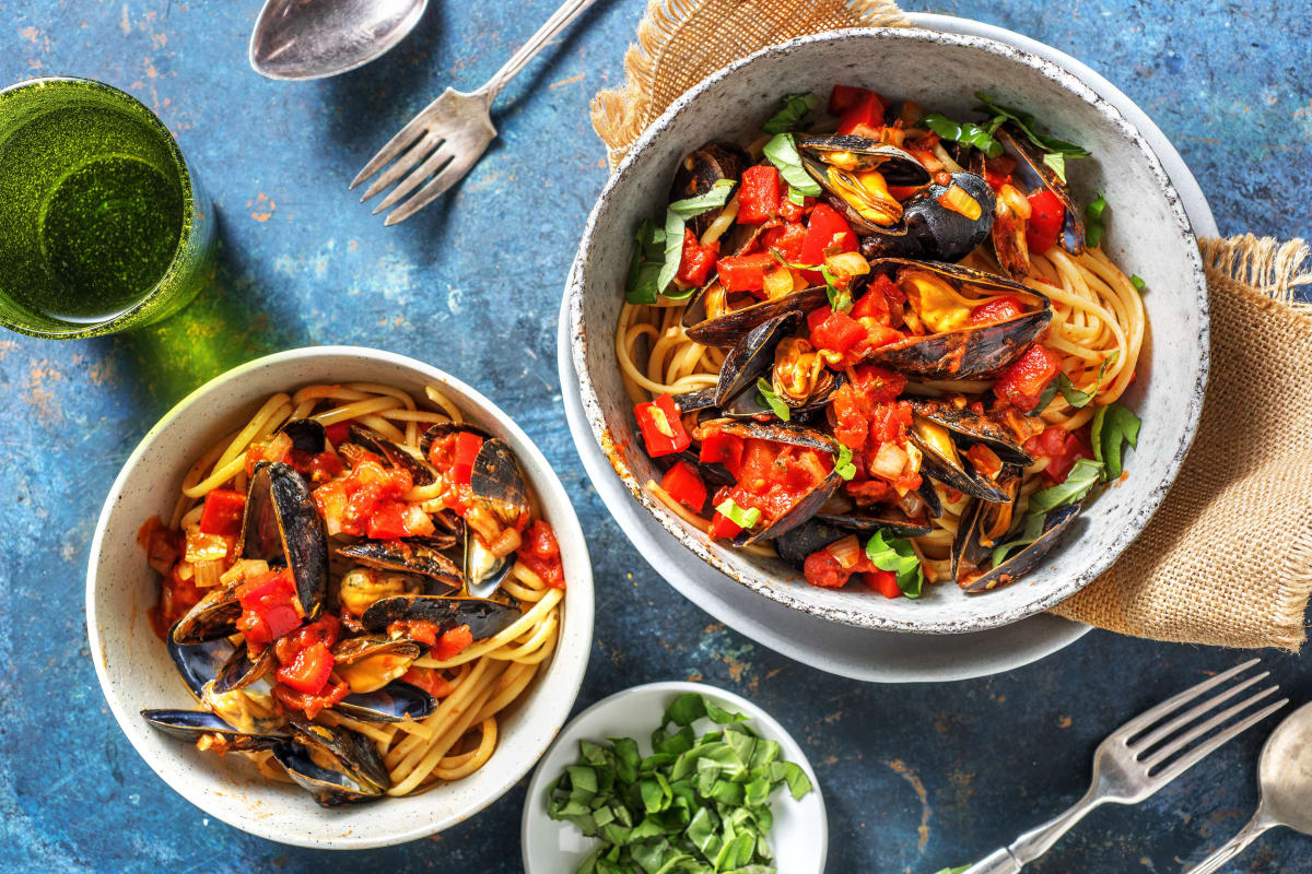 Mussels and Linguine