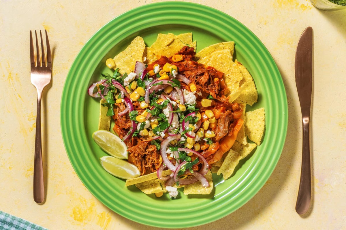 Nachoschotel met pulled pork