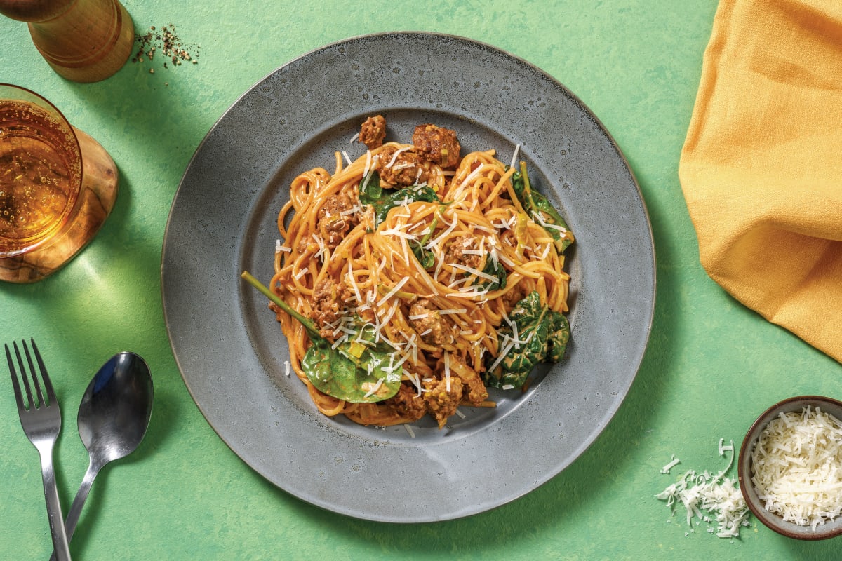 Quick Creamy Beef & Veggie Pasta