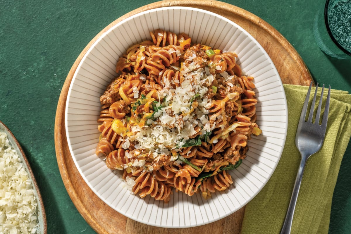 Quick Creamy Beef & Veggie Pasta