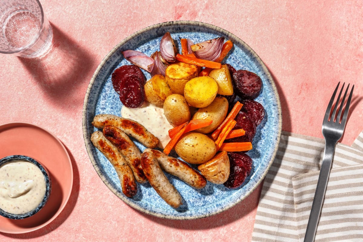 Nürnberger Würstchen mit Ofenkartoffeln