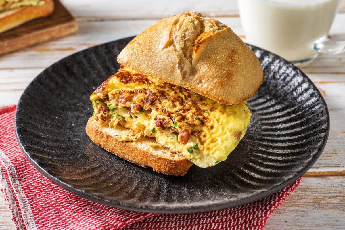 Omelette aux lardons et ciboulette