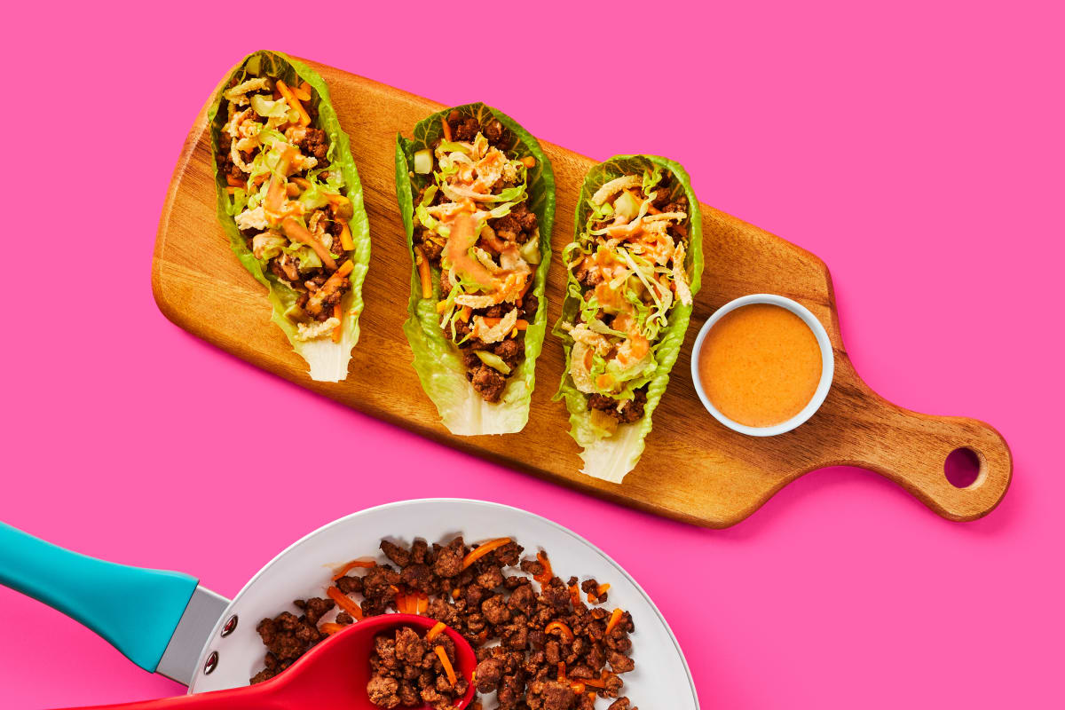 One-Pan Cheeseburger Lettuce Wraps