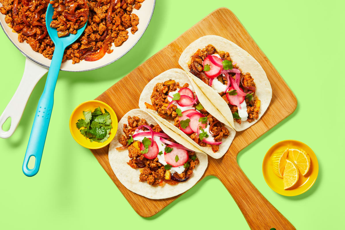 One-Pan Turkey & Pineapple Tacos