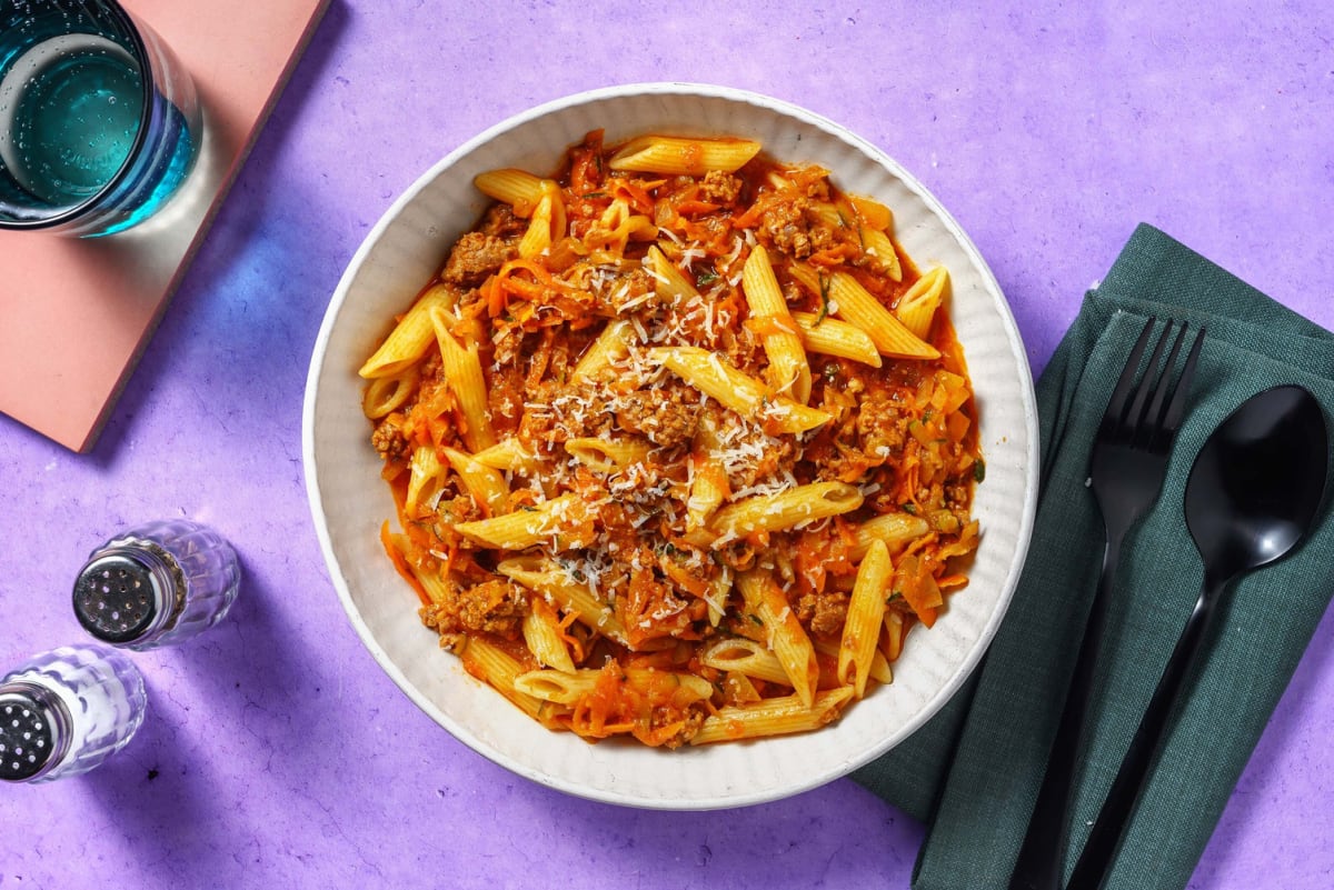 One Pot Beef and Pork Penne