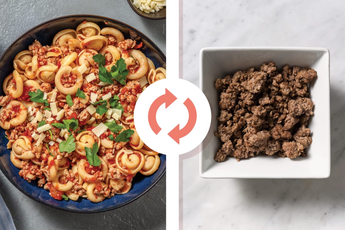 One-Pot Beef & Tomato Orecchiette