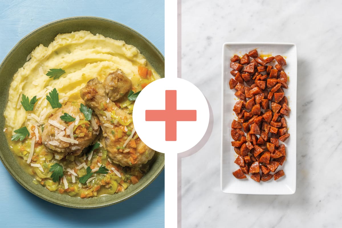 One-Pot Braised Chicken Drumsticks & Chorizo
