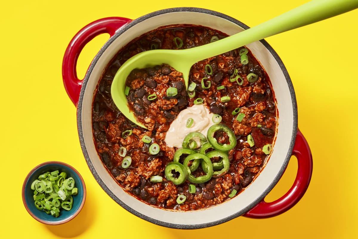 One-Pot Cowboy Turkey & Bean Chili