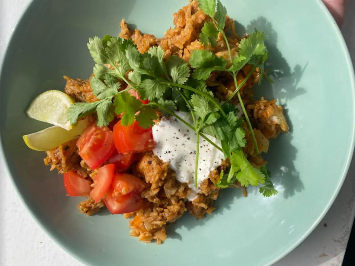 One pan cajun cod with mexican rice