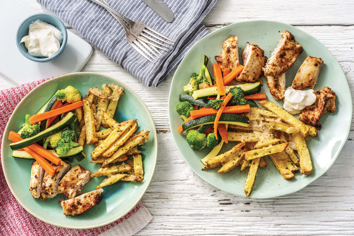 Oregano Chicken & Rosemary Parmesan Fries