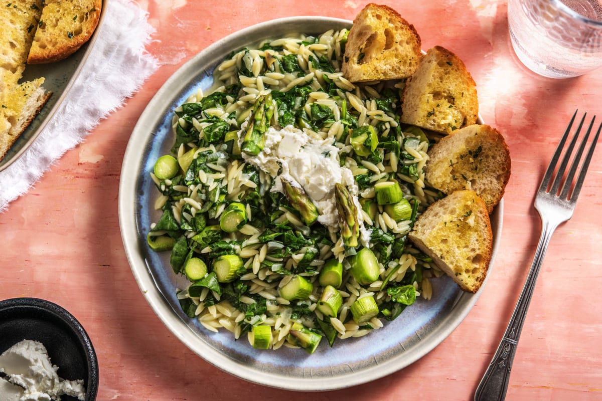 Spring Asparagus and Spinach Orzotto