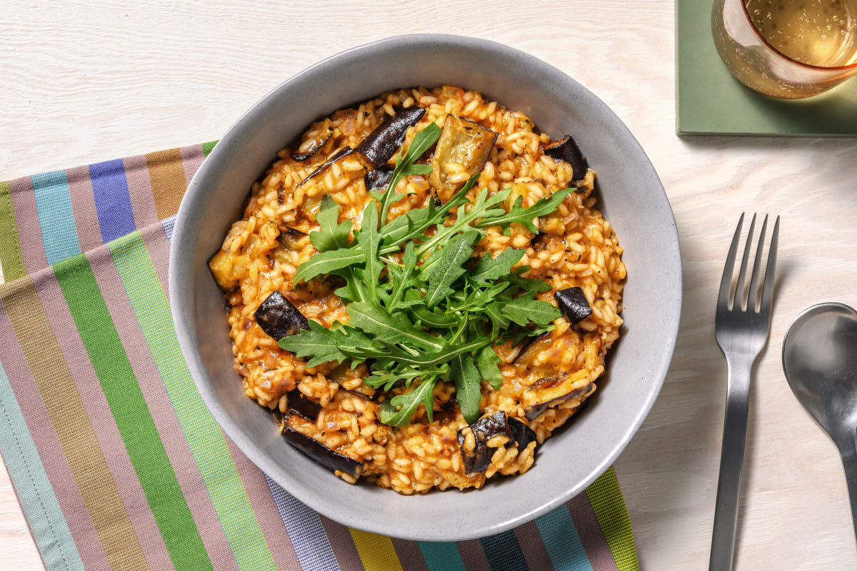 Oven-Baked Aubergine Risotto