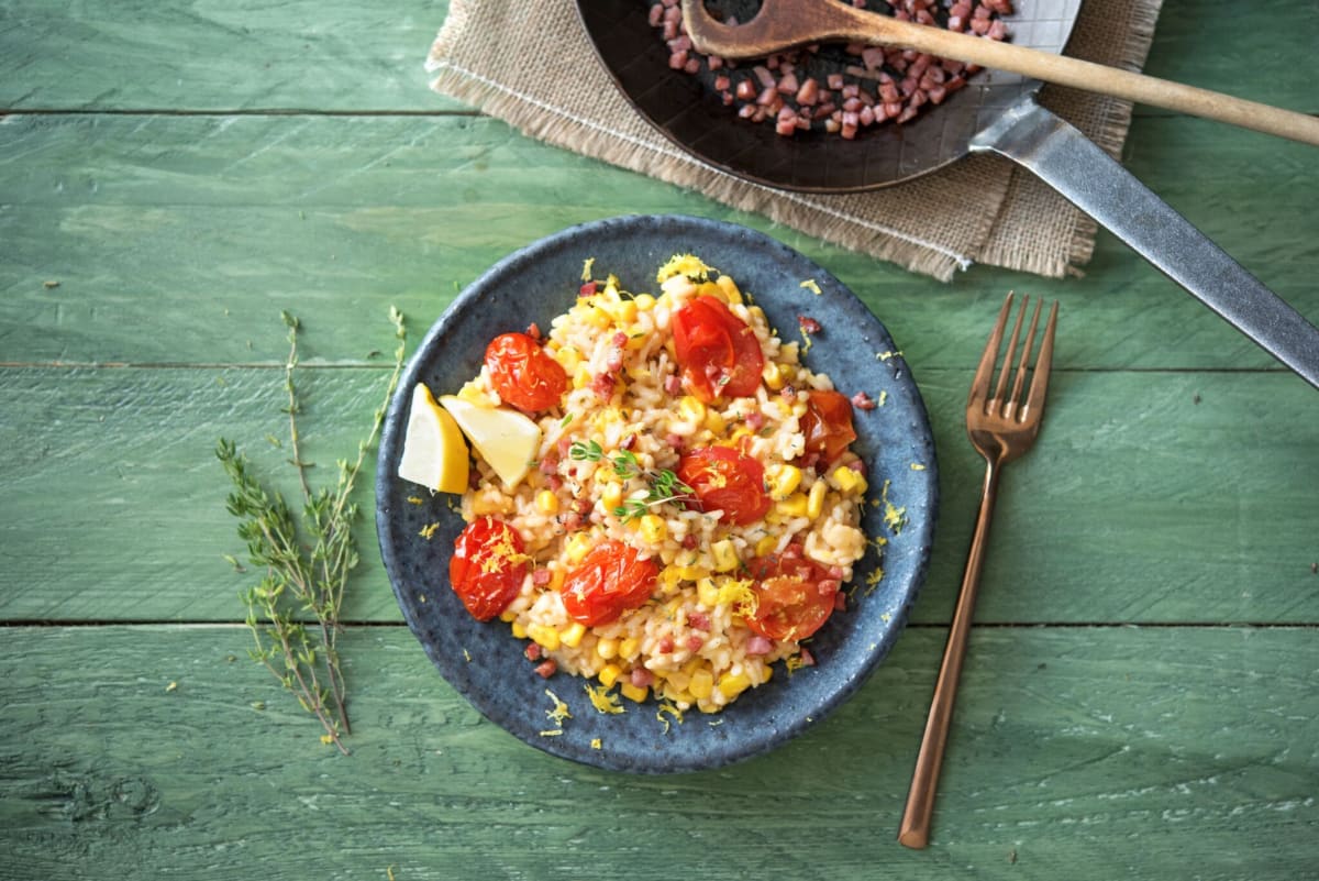 Oven-Baked Corn and Tomato Risotto