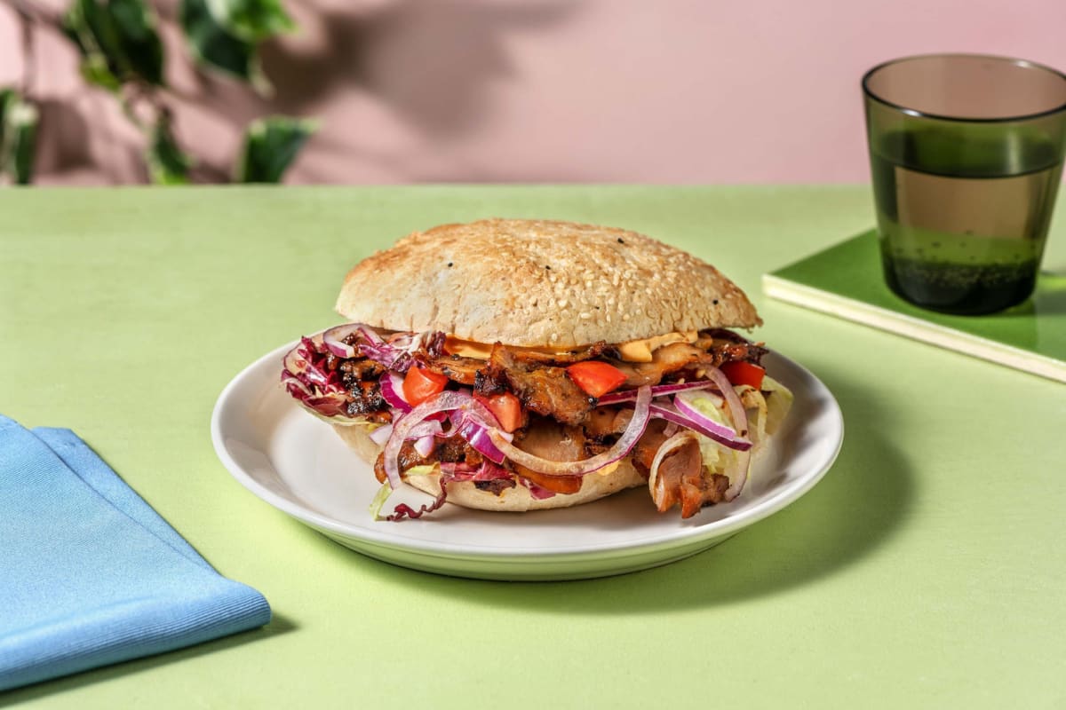 Turks broodje met vegetarische döner kebab