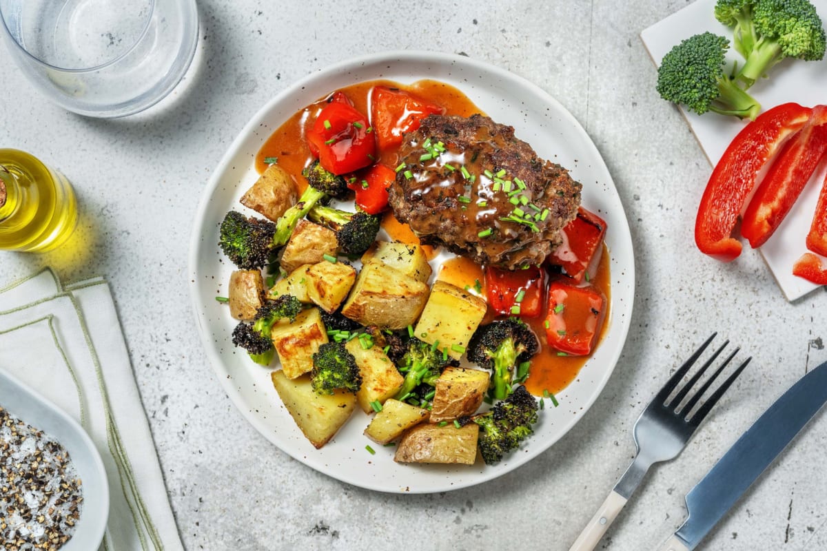 Smart Beef Meatloaves and Veggies