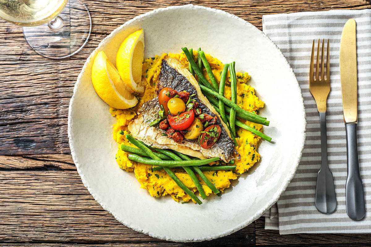 Seabream with Mash & Chorizo Salsa Recipe | HelloFresh