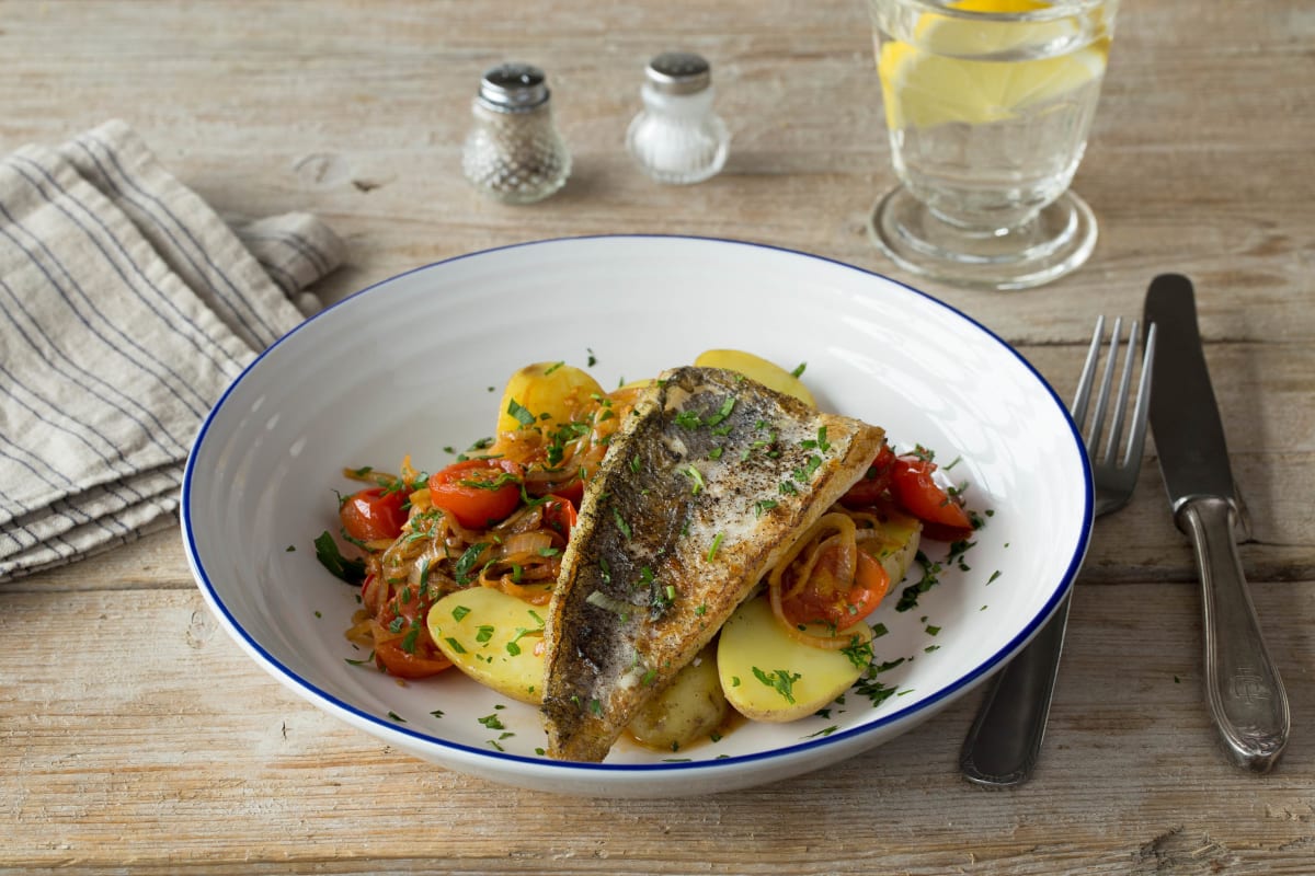Pan Fried Sea Bream with Sweet Cherry Tomato Sauce