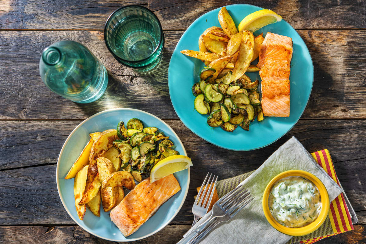 Pan-Seared Greek Salmon