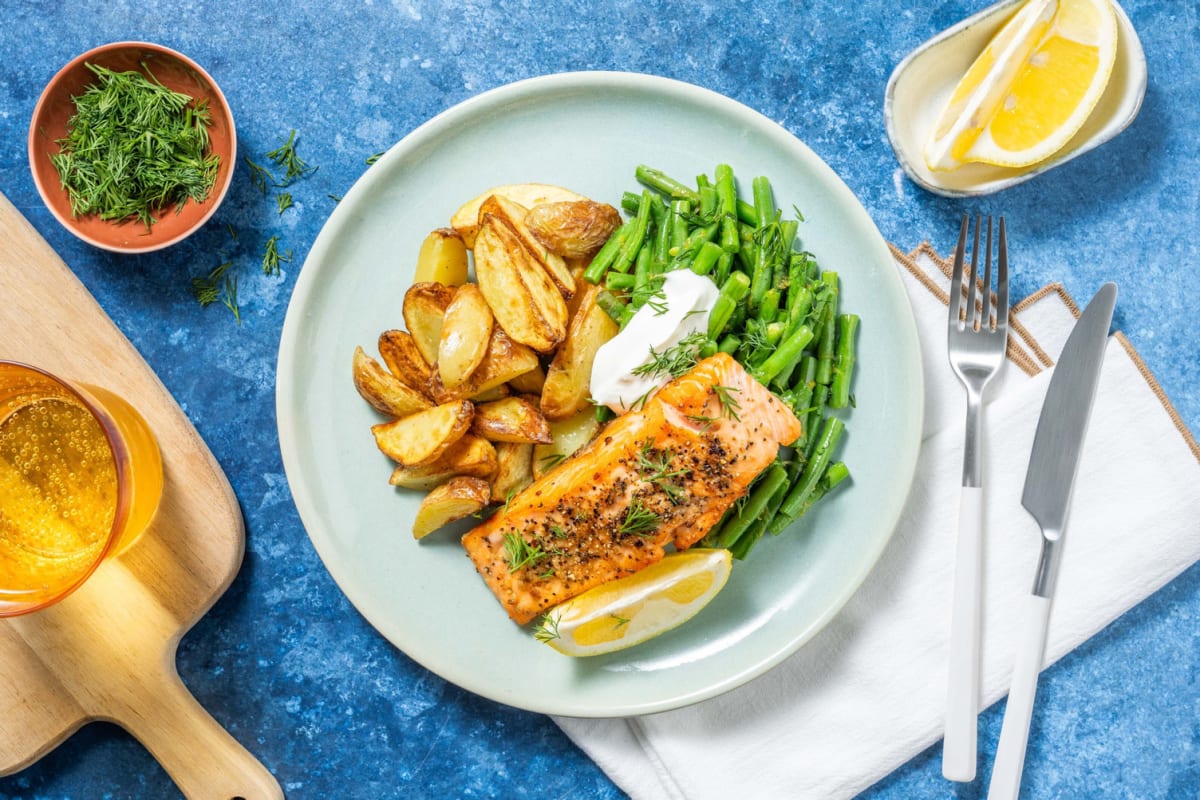 Pan-Seared Greek-Style Double Salmon