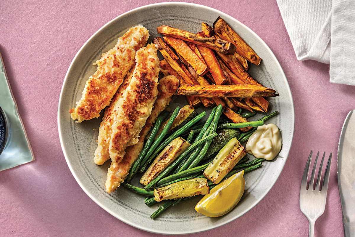 Cheesy Parmesan Plant-Based Crumbed Chicken
